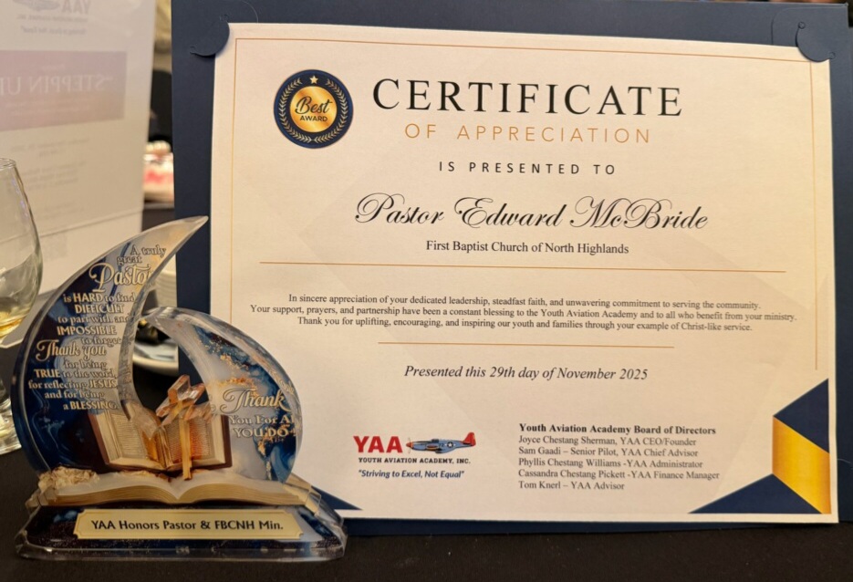 Certificate of Appreciation and Award Trophy