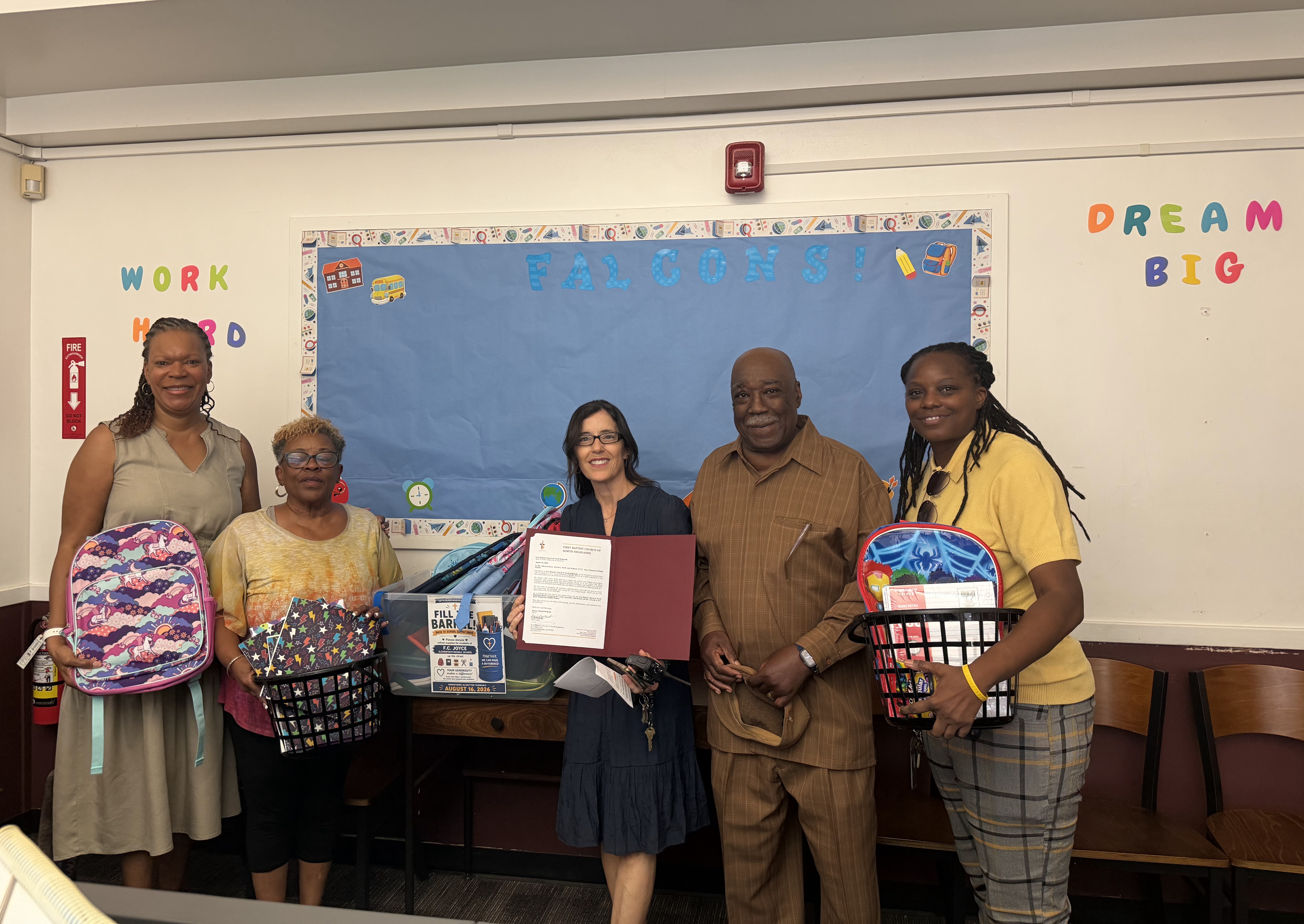 Back-to-School school supply donation at F.C. Joyce Elementary/Middle School