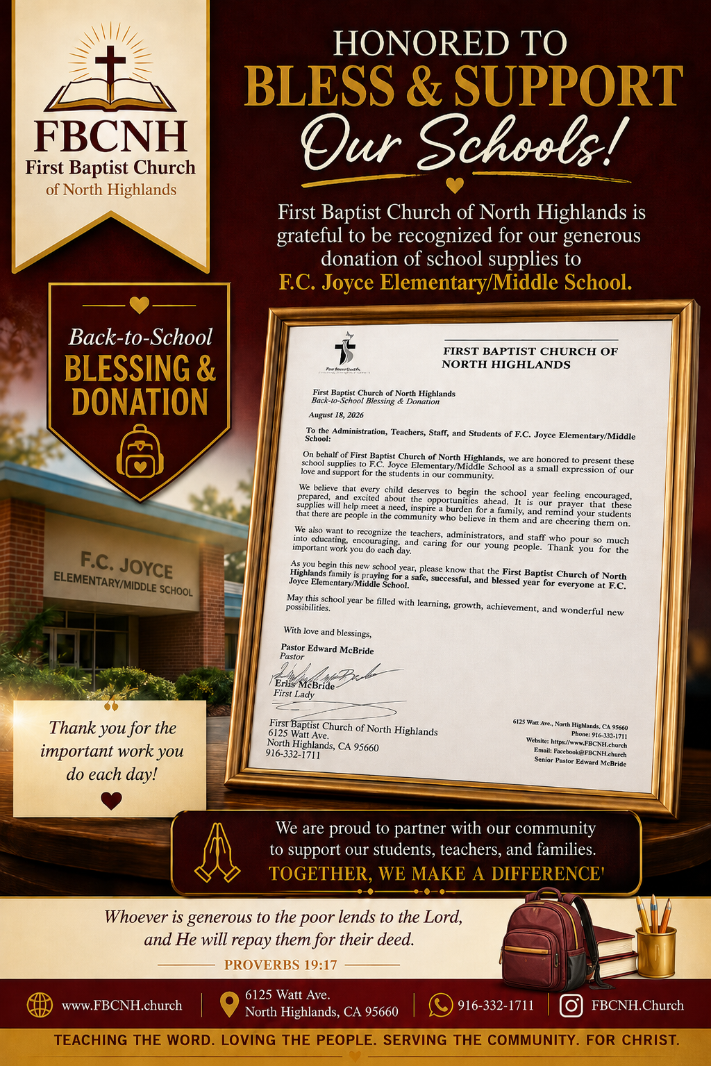 Back-to-School Blessing event flyer