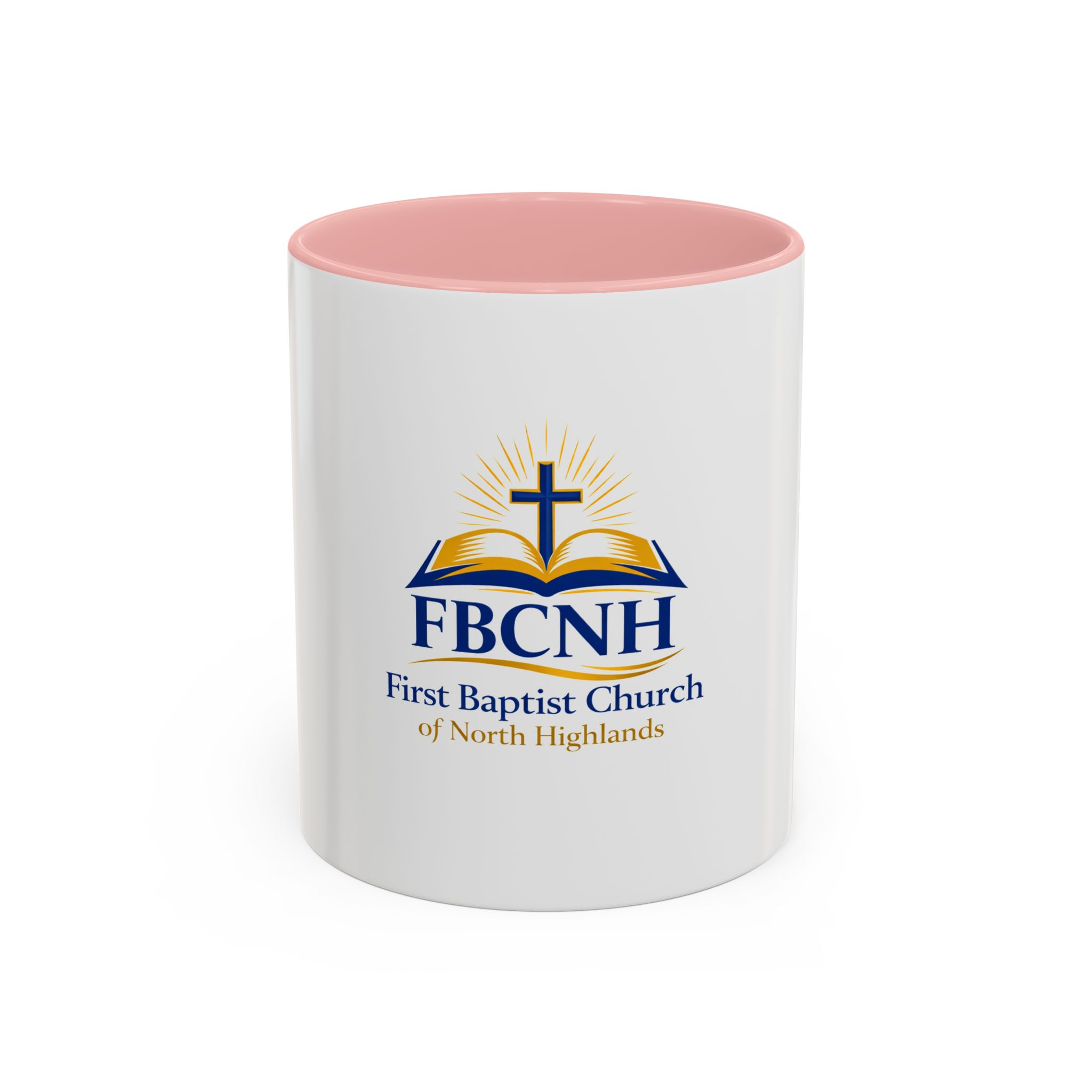 Church pink rim coffee mug