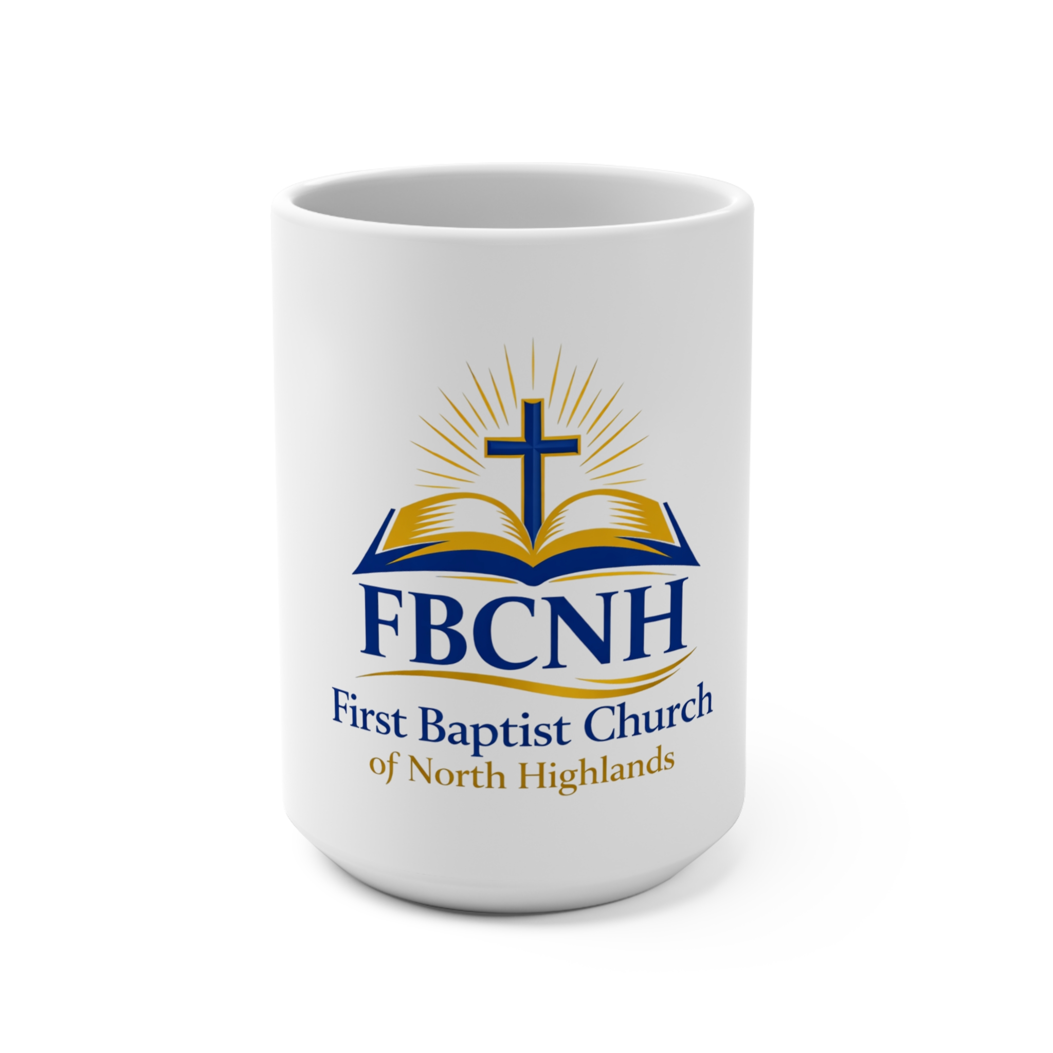 Church white rim coffee mug